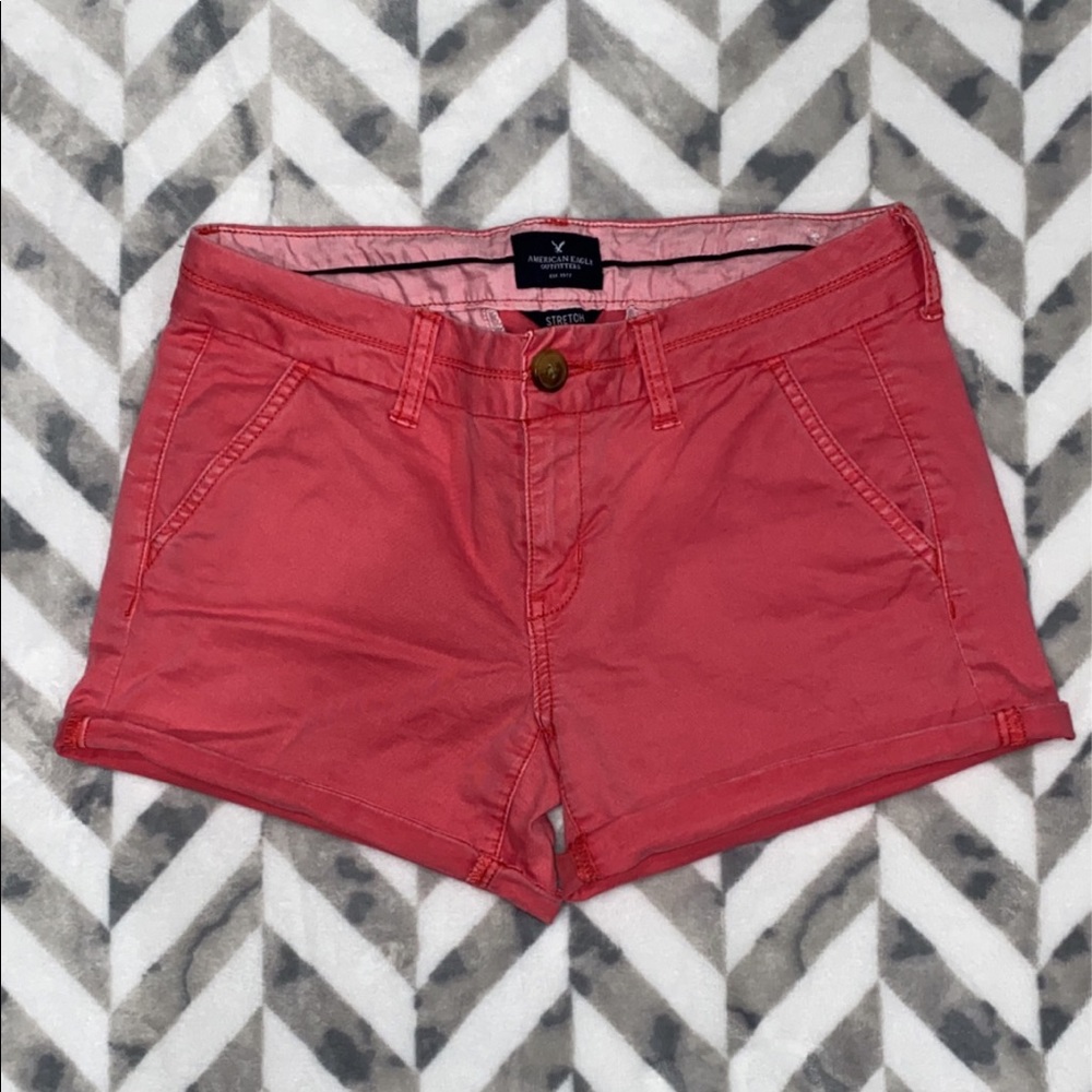 AE Red Twill Shorts